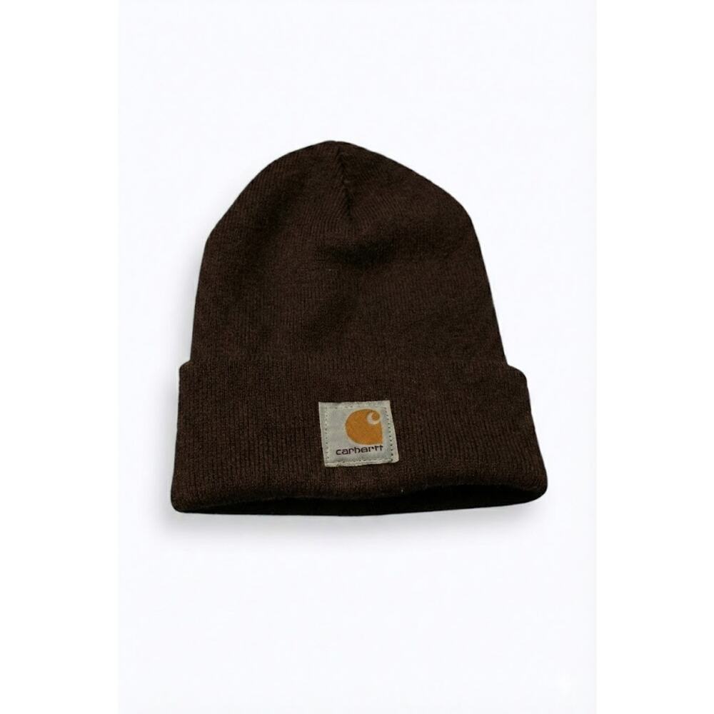 Carhartt Men's Acrylic Hat Brown Knit Beanie Cuffed Workwear OS